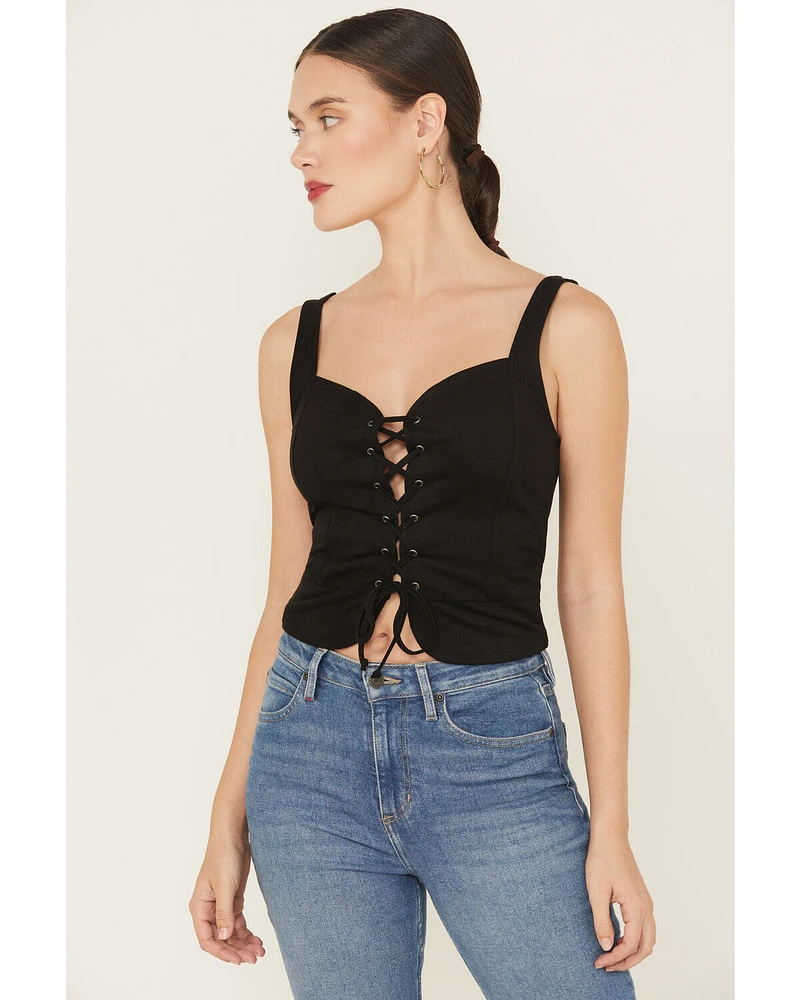 Idyllwind Women's Eastland Faux Suede Lace-Up Corset