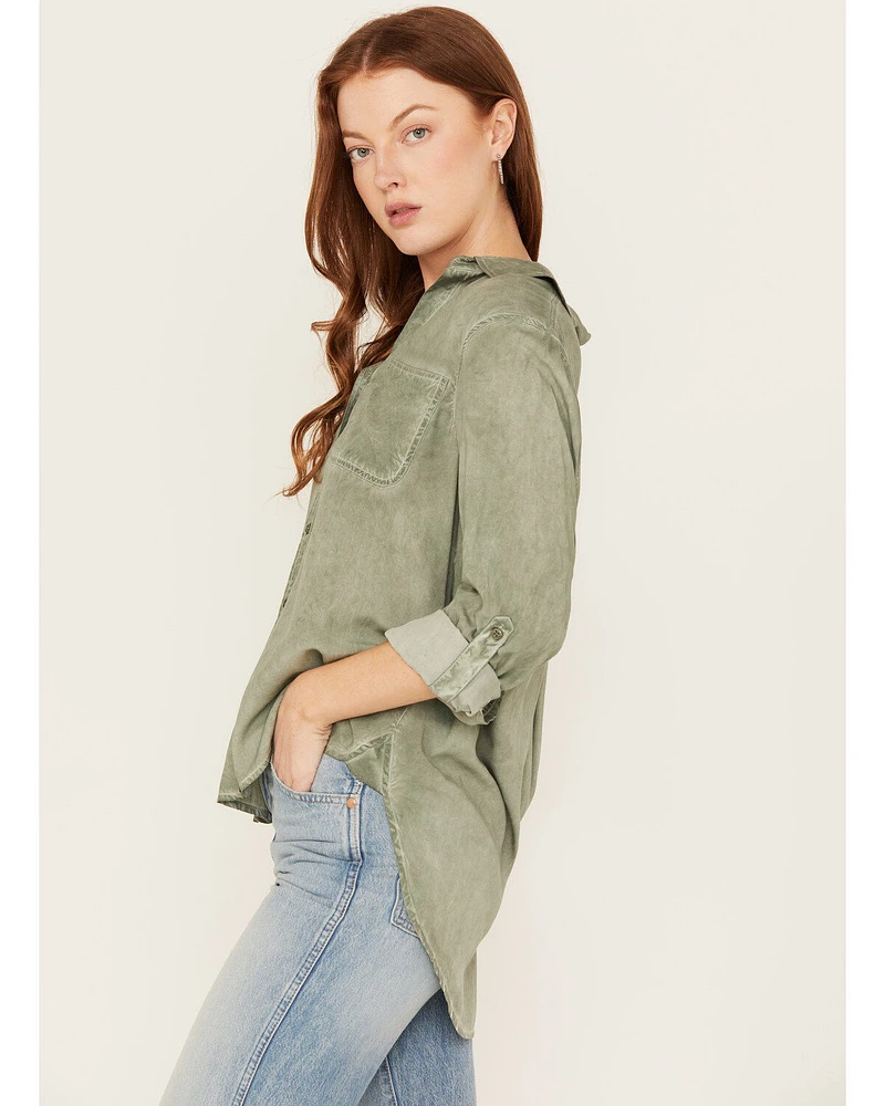 Velvet Heart Women's Washed Out Button Front Shirt