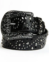 Shyanne Women's Black Floral Embossed Western Belt