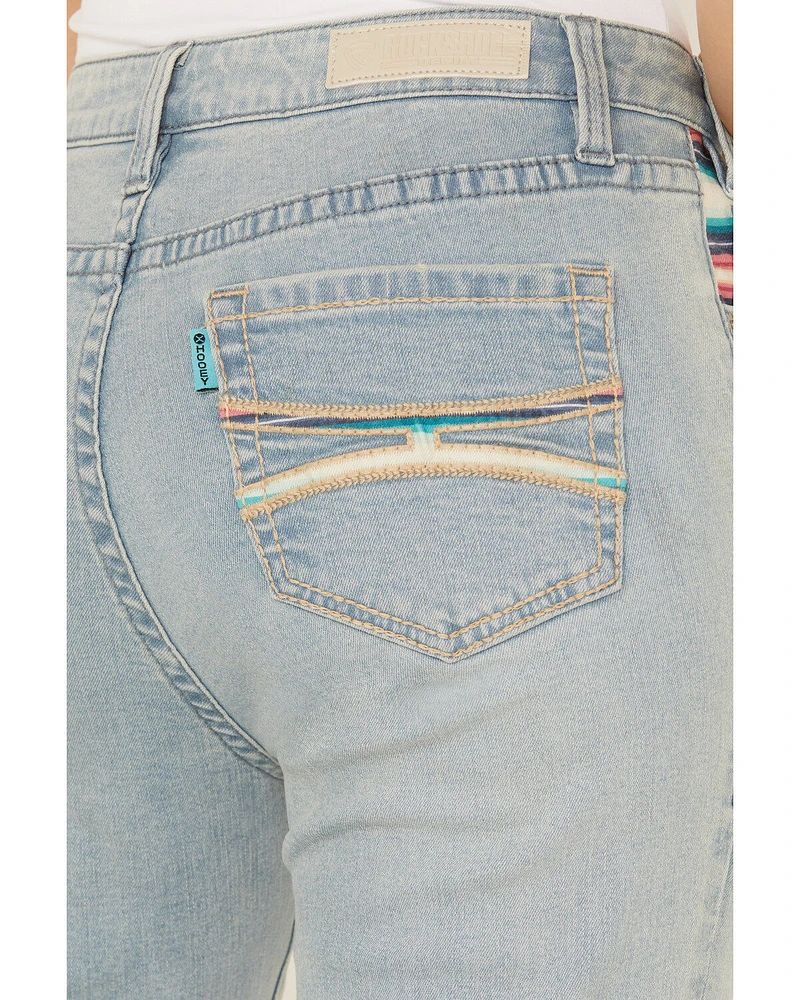 Hooey by Rock & Roll Denim Women's Light Wash Mid Rise Extra Stretch Bootcut Jeans