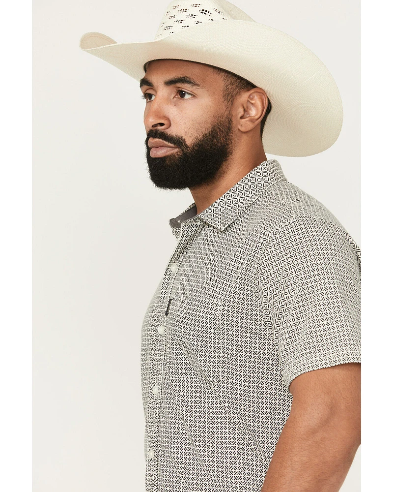 Ariat Men's Fitted Retro Checkered Print Short Sleeve Button-Down Western Shirt