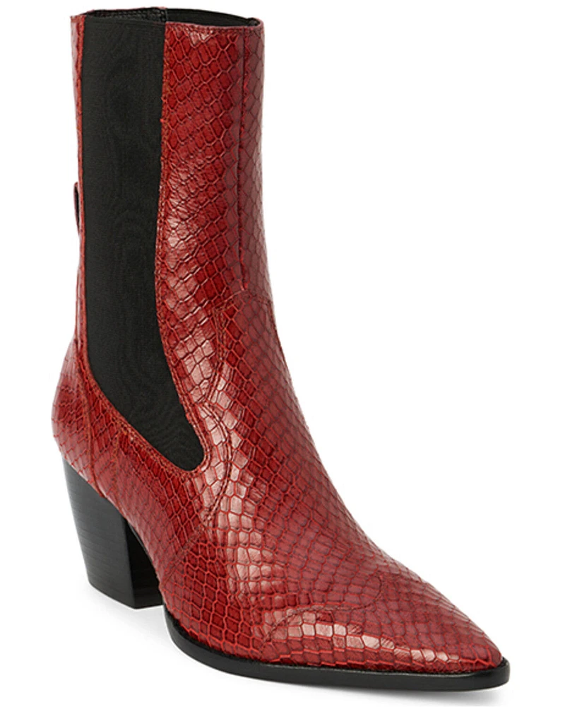Matisse Women's Keith Snake Print Booties - Snip Toe