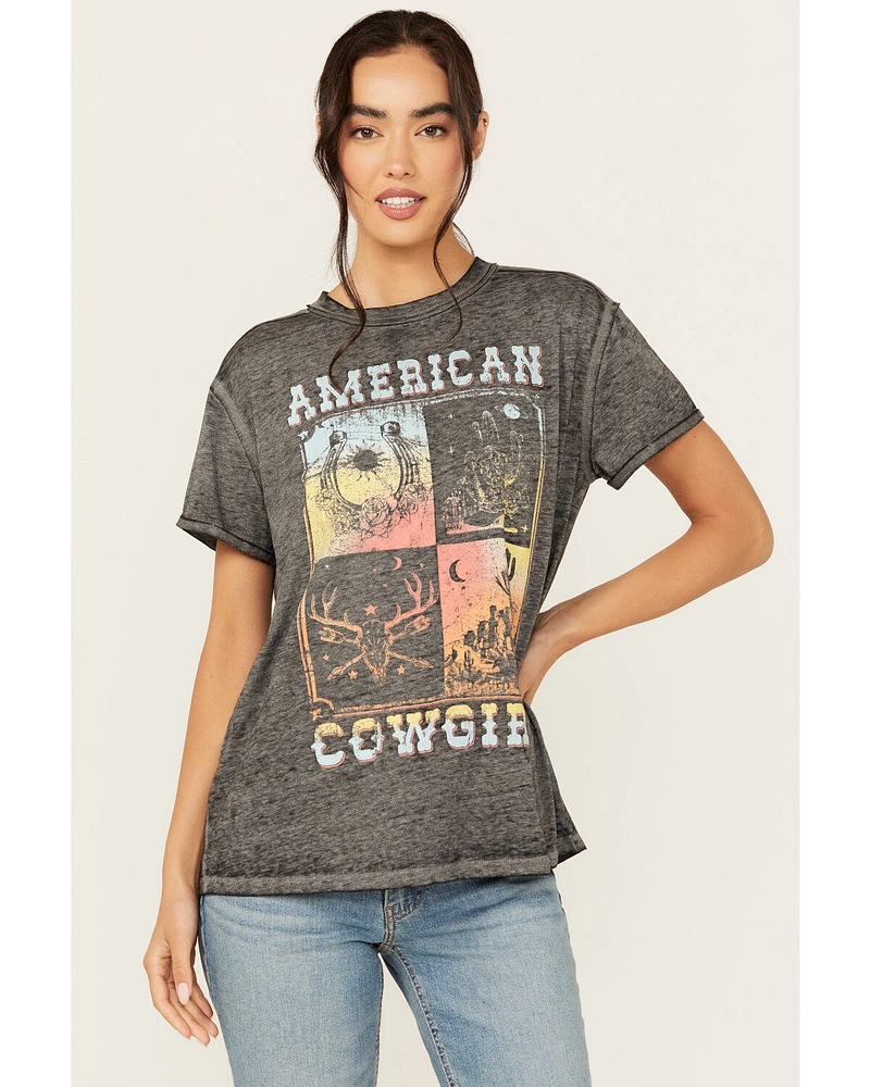 Blended Women's American Cowgirl Short Sleeve Graphic Tee
