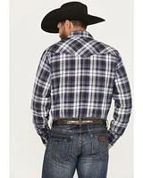 Wrangler Retro Men's Plaid Print Long Sleeve Snap Western Shirt