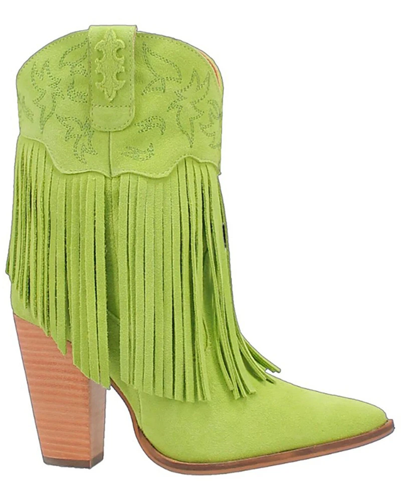 Dingo Women's Crazy Train Leather Booties - Round Toe
