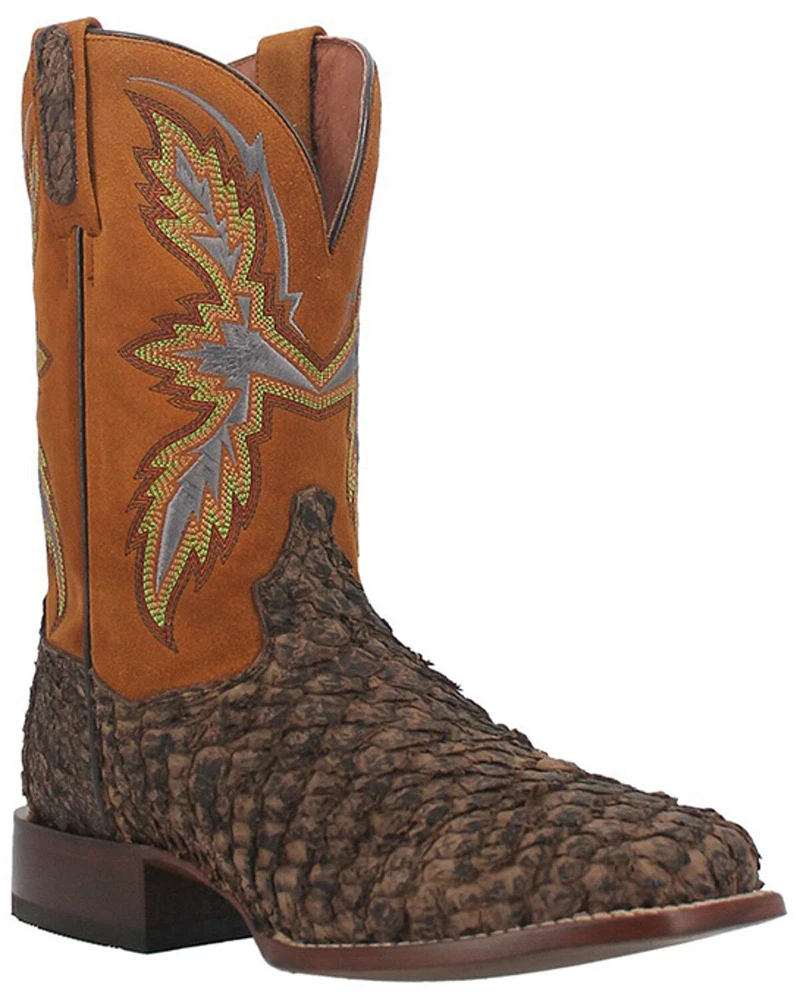 Dan Post Men's Dorsal Exotic Seabass Western Boots - Broad Square Toe