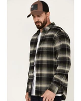 North River Men's Corduroy Medium Plaid Long Sleeve Button Down Shirt