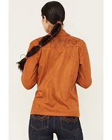 Idyllwind Women's Pasadena Embroidered Faux Suede Blazer