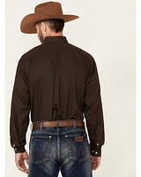 Cinch Men's Solid Brown Button Down Long Sleeve Western Shirt