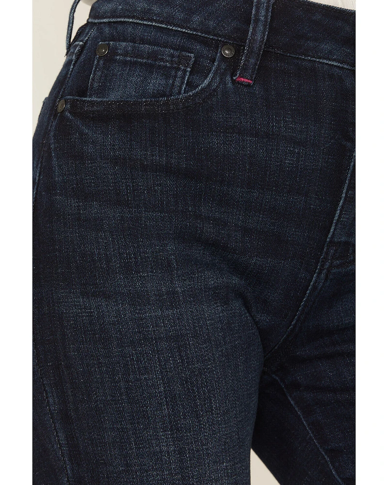 Idyllwind Women's Allessio Dark Wash High Rise Fringe Bootcut Super Stretch Denim Jeans