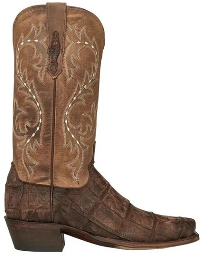 Lucchese Men's Handmade Burke Alligator Western Boots - Square Toe