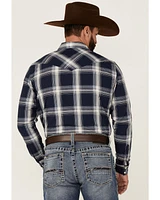Cody James Men's Transfer Large Plaid Long Sleeve Snap Western Shirt
