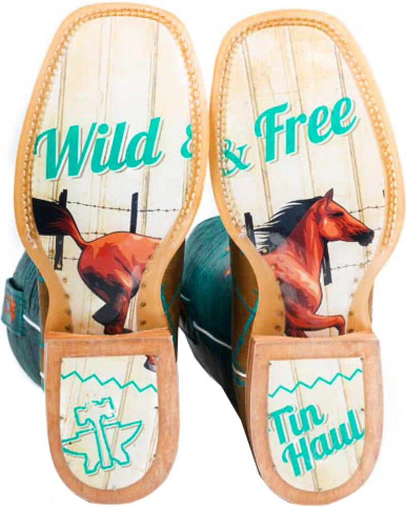 Tin Haul Women's Wild and Free Western Boots - Broad Square Toe