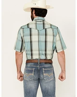 Wrangler Men's Plaid Print Short Sleeve Performance Western Shirt