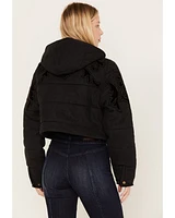 Free People Women's Fleur De Lis Denim Puffer Jacket