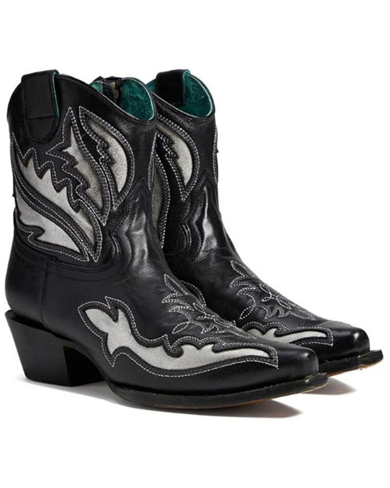 Corral Women's Inlay And Embroidered Booties - Snip Toe