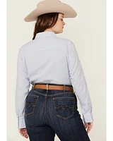 Ariat Women's Striped Team Kirby Long Sleeve Button-Down Stretch Western Shirt - Plus
