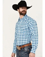 Roper Men's Amarillo Plaid Print Long Sleeve Stretch Western Pearl Snap Shirt