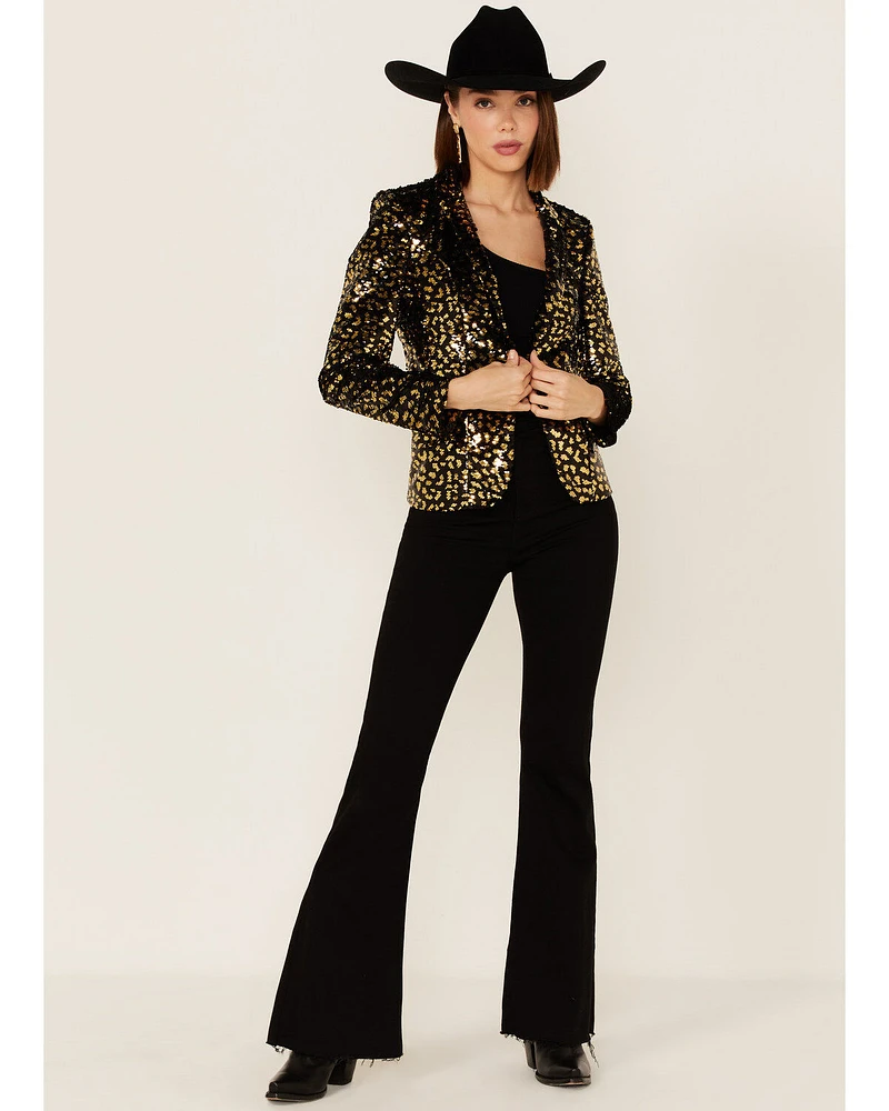 Any Old Iron Women's Sequin Scale Blazer Jacket