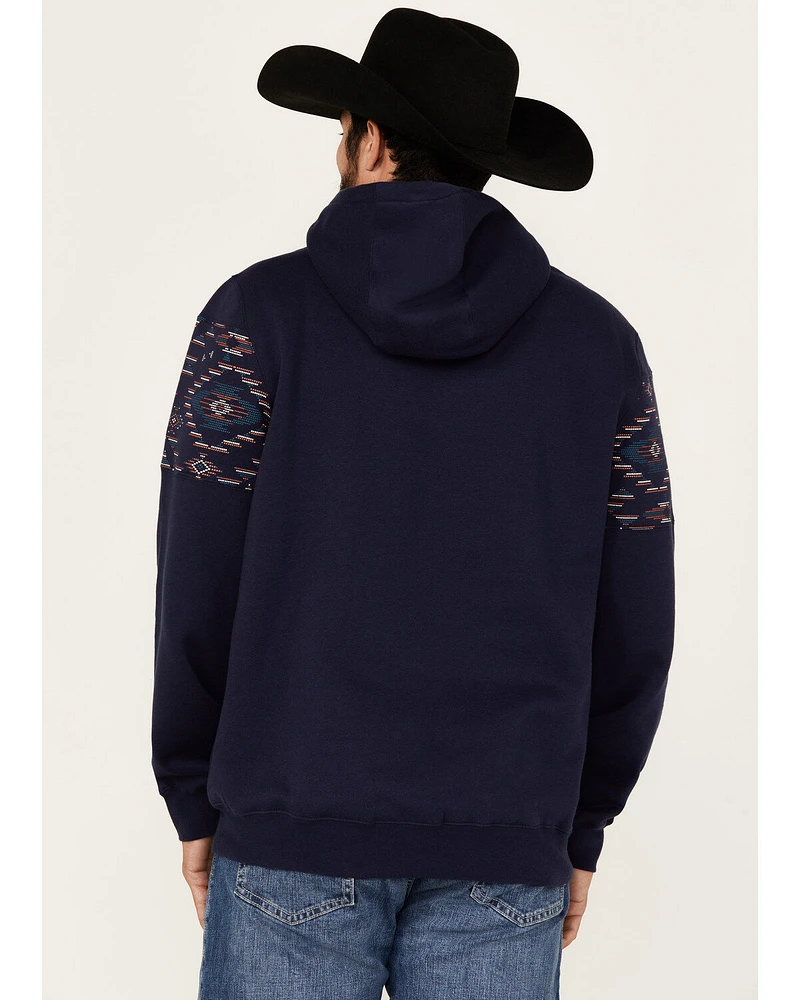 RANK 45® Men's Covebull Southwestern Print Hooded Sweatshirt