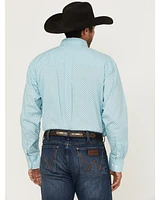 Wrangler Men's Geo Print Long Sleeve Button-Down Stretch Western Shirt