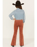 Rock & Roll Denim Girls' Corduroy Bargain Button Stretch Flare Jeans