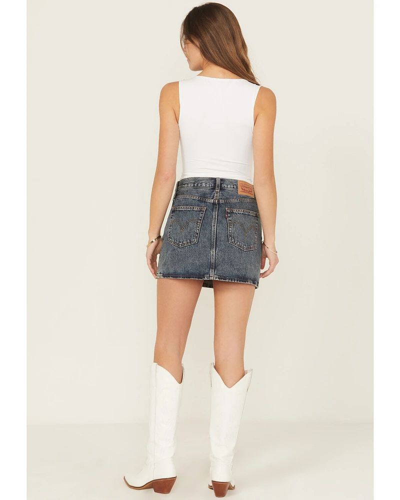 Levi's Women's Medium Wash Denim Mini Skirt