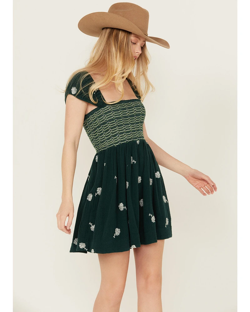 Free People Women's Tory Floral Smocked Mini Dress