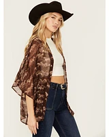 Shyanne Women's Horse Print Chiffon Short Kimono