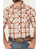 Wrangler Retro Men's Plaid Print Short Sleeve Snap Western Shirt