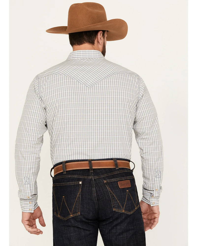 Cody James Men's Jackrabbit Plaid Print Long Sleeve Pearl Snap Western Shirt