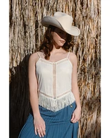 Idyllwind Women's Briarwick Jacquard Print Fringe And Lace Tank Top