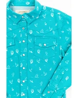 Shyanne Toddler Girls' Cactus Print Long Sleeve Western Pearl Snap Shirt