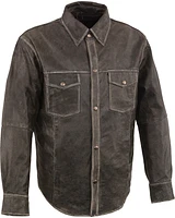 Milwaukee Leather Men's Lightweight Leather Shirt - Big & Tall