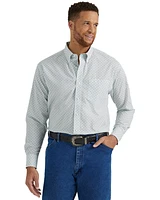 Wrangler Men's Classic Print Long Sleeve Button-Down Western Shirt - Tall