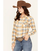 Wrangler Retro Women's Boot Barn Exclusive Plaid Print Long Sleeve Pearl Snap Flannel Shirt