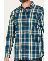 Brothers and Sons Men's Aransas Plaid Print Long Sleeve Button Down Western Shirt