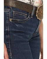 Rock & Roll Denim Women's Dark Wash Mid Rise Boot Stitch Stretch Trouser Jeans