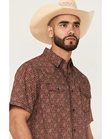 Moonshine Spirit Men's Lava Paisley Print Short Sleeve Snap Western Shirt