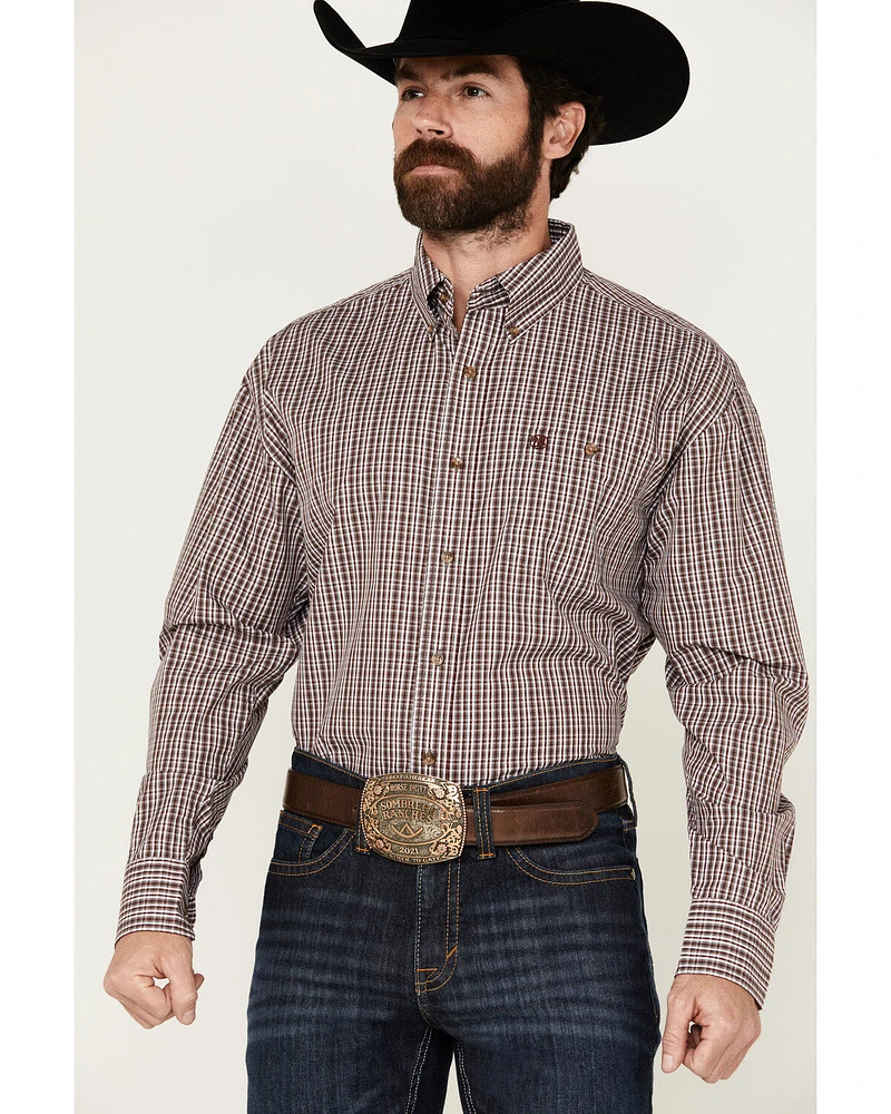 Wrangler Men's Classics Plaid Print Long Sleeve Button-Down Western Shirt