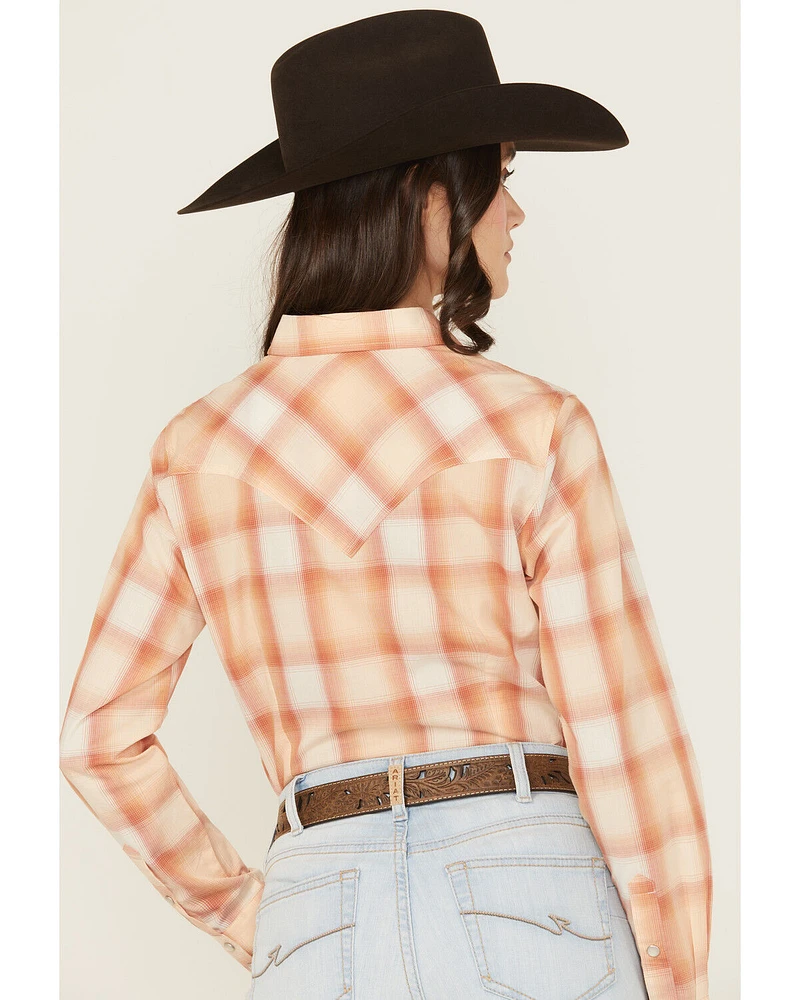 Wrangler Retro Women's Boot Barn Exclusive PCH Plaid Print Long Sleeve Pearl Snap Western Shirt