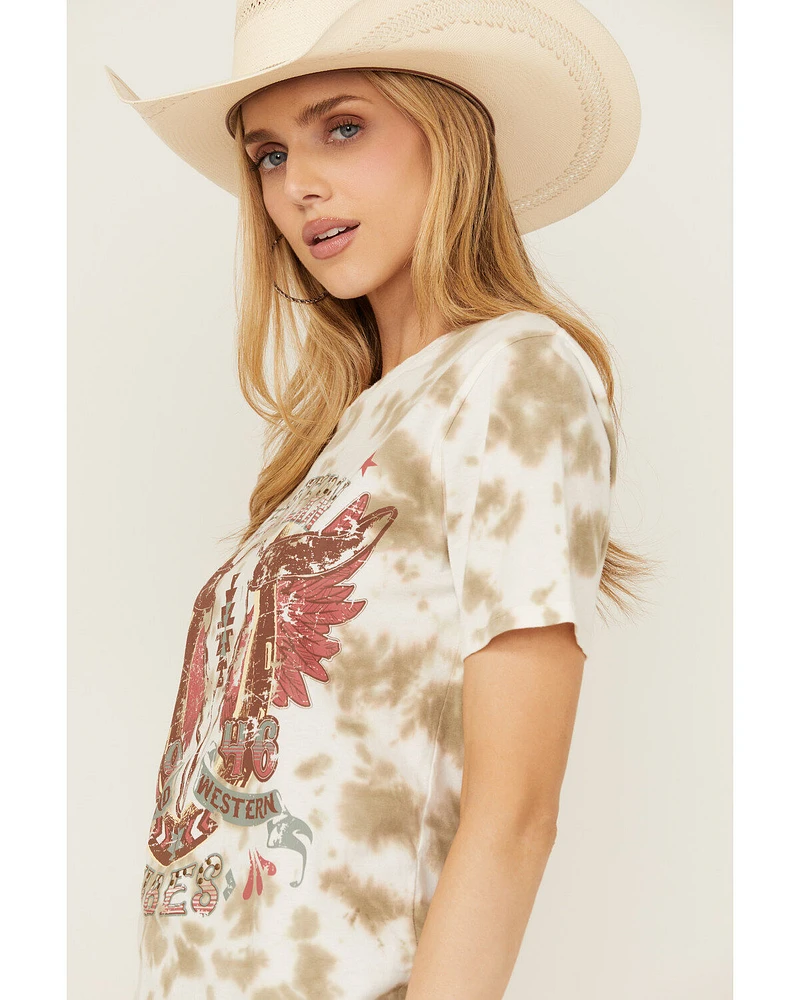 Rock & Roll Denim Women's Tie Dye West Short Sleeve Graphic Tee