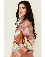 Hooey Women's Desert Land Satin Bomber Jacket