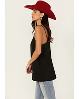 Rock & Roll Denim Women's Mesh Accent Satin Tank