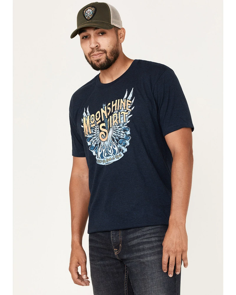 Moonshine Spirit Men's Wing Guitar Graphic Short Sleeve T-Shirt