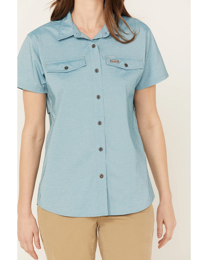 Ariat Women's Rebar VentTEK Short Sleeve Button Down Western Work Shirt