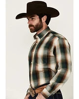Roper Men's Amarillo Plaid Print Long Sleeve Button-Down Western Shirt