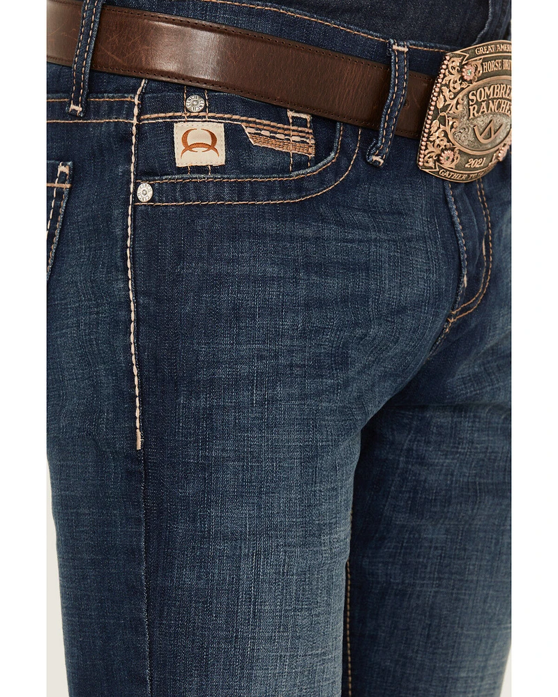 Cinch Men's Ian Medium Wash Stonewash Slim Bootcut Stretch Performance Jeans