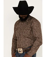 Cody James Men's Linear Paisley Print Long Sleeve Snap Western Shirt