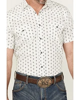 Gibson Trading Co Men's Sun Dial Geo Print Short Sleeve Snap Stretch Western Shirt